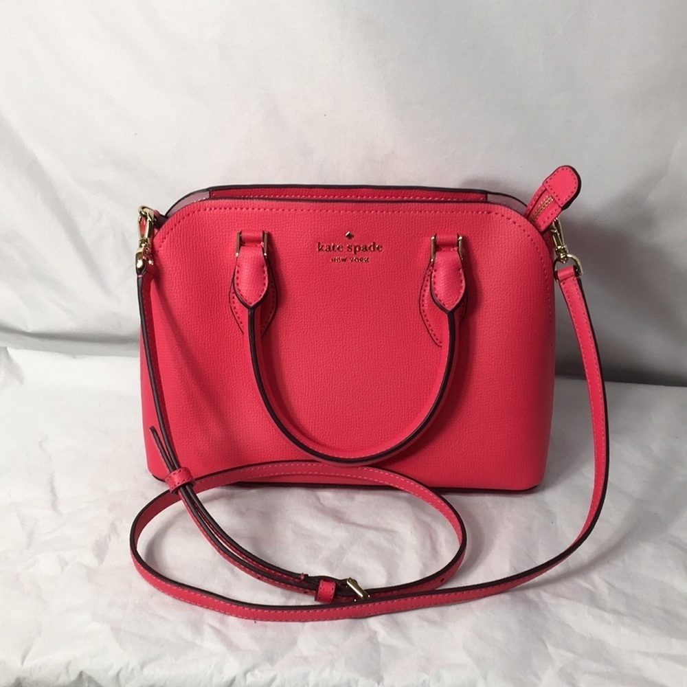 Kate Spade Darcy Small Top Zip Satchel Crossybody Bikini Pink Leather Purse